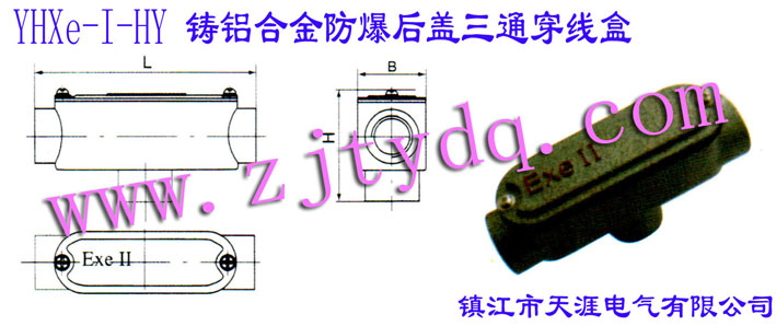 YHXe-I-HYTXϽwͨAL-alloy Anti-explosion Pull Box of Tee Type with rear cover